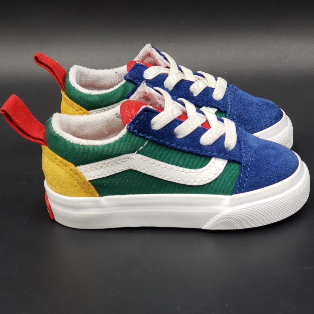 Vans Old Skool Color-Blocked Suede and Canvas Sneakers Toddlers Size 5